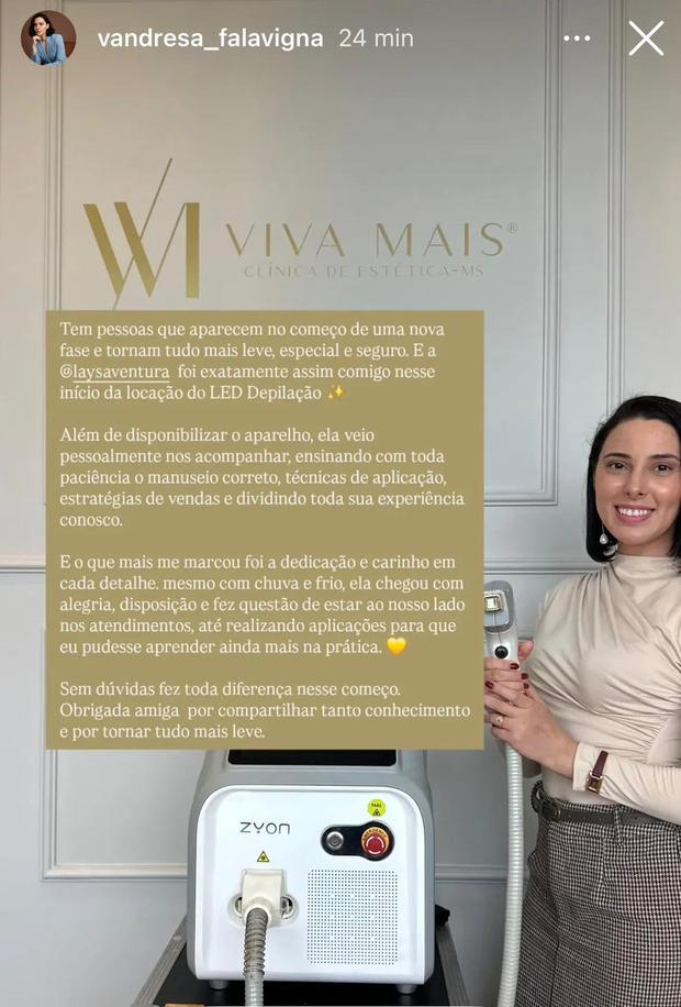 Print da mensagem enviada por Vandresa Falavigna